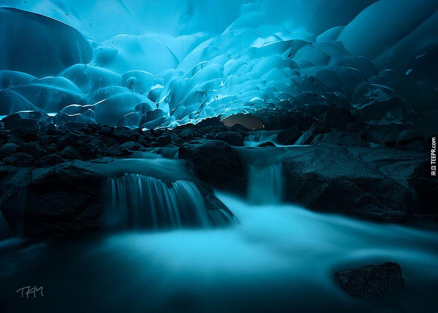 門登霍爾冰穴，朱諾，阿拉斯加 (Mendenhall Ice Caves, Juneau, Alaska)