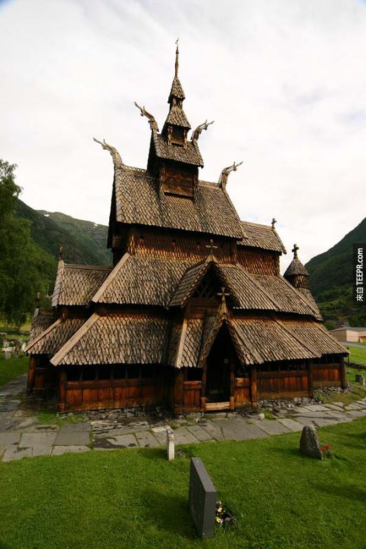 16. 博尔贡木板教堂 Borgund Stave Church (拉尔达，挪威)