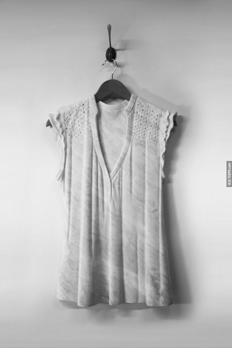 Airy Dresses Carved From Marble by Alasdair Thomson sculpture marble fashion clothing 
