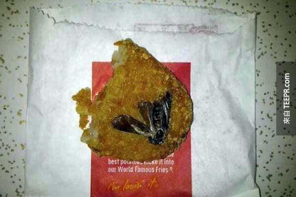 1.) 麥當勞的薯餅，買一送一隻飛蛾！