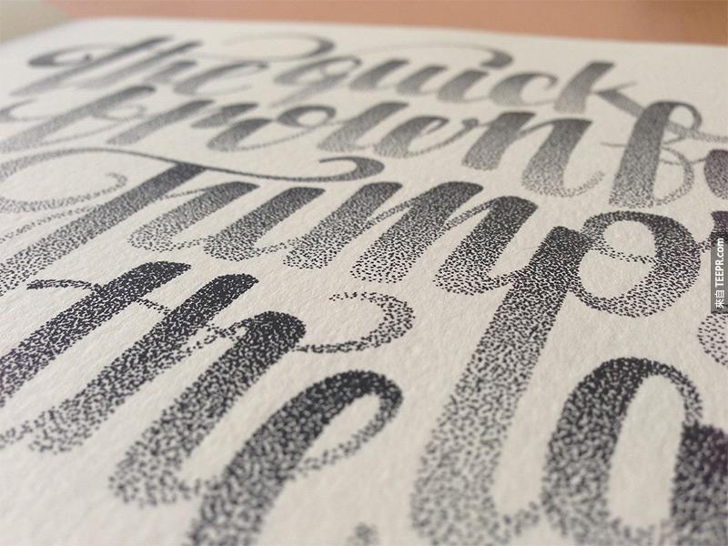 Beautiful Stippled Hand Lettering and Illustrations by Xavier Casalta typography stippling illustration 