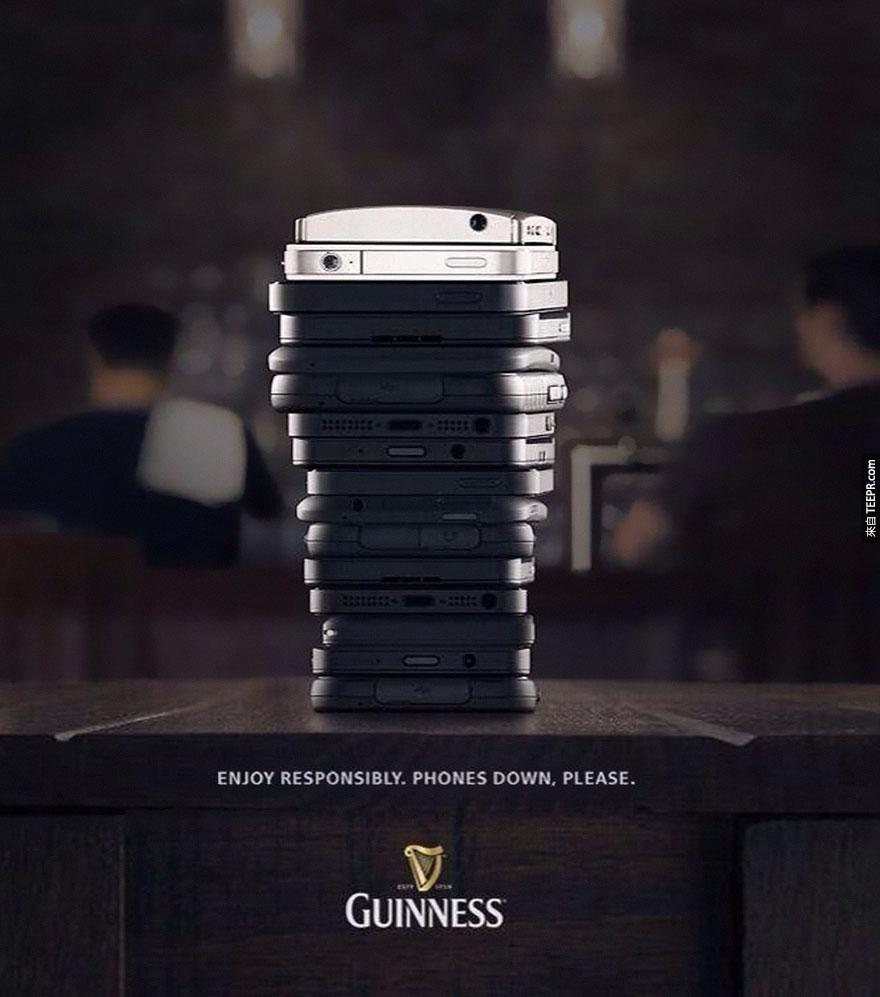 8. 'Enjoy Responsibly, Put Your Phones Down' - Guinness