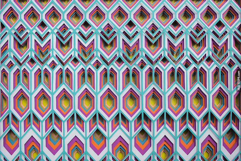 Transfixing 3D Paper Patterns by Maud Vantours sculpture pattern paper 