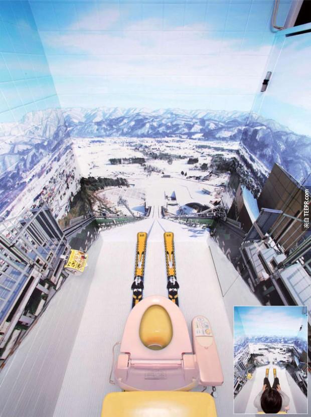 1. 滑雪厕所。