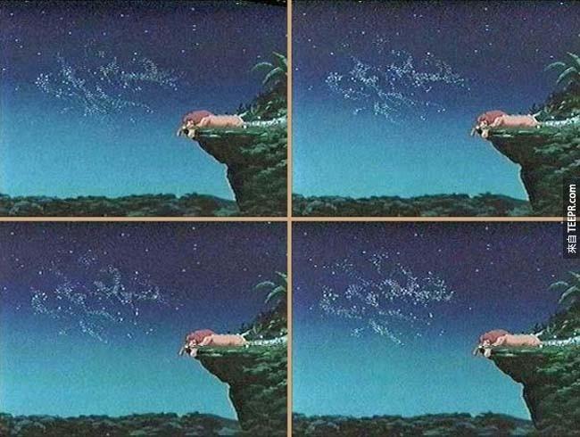 电影狮子王中，星星在天空中拼出“SEX”，但迪士尼宣称且动画特效团队证明他们排字的其实是”SFX“。
