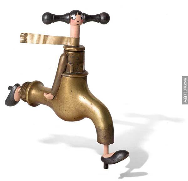 And this girl a faucet.