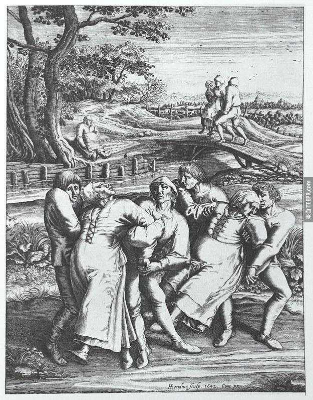 7. 在1518年發生過一次的「跳舞瘟疫」。