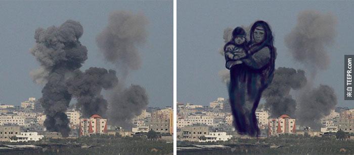 gaza-israel-rocket-strike-smoke-art-20