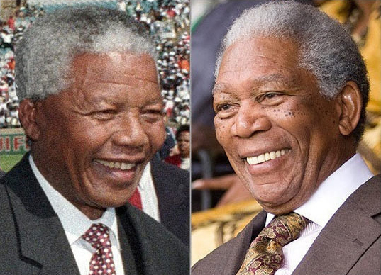 14.) 摩根·弗里曼（  Morgan Freeman ）在电影《打不倒的勇者》中饰演南非著名的反种族隔离革命家、政治家和慈善家纳尔逊·曼德拉（ Nelson Mandela ）。