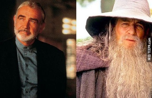 18. 史恩·康纳莱(Sean Connery)也被选为魔戒(Lord of the Right)的甘道夫(Gandalf)，但现在伊恩·麦克连(Sir Ian McKellen)已经是甘道夫的代表了（还有万磁王啦！）