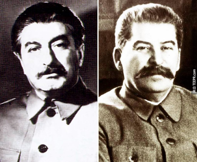 14.)史达林 (右边)与他的兄弟 Felix Dadaev (左边)。