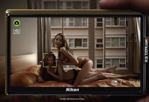 Nikon S60 Camera(相机)：人脸侦测功能可达12个人脸。(真的有一大堆人在偷窥啊！)