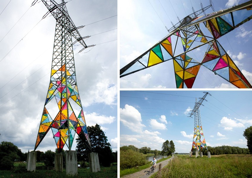 彩绘玻璃电塔，Ail Hwang、 Hae-Ryaan Jeon 和 Ghung Ki Park 。（Münster，德国）