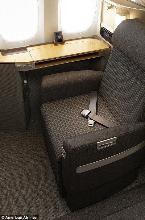 Relax in style: American Airline's (ranked 23rd) comfortable first class seats, left, and, pictured right, Emirates has an in-flight shower for its first class passengers and came third overall in the survey by Flightfox