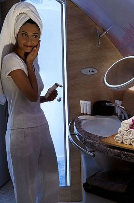 Need to freshen up? Emirates has an in-flight shower for its first class passengers and came third overall in the survey by Flightfox