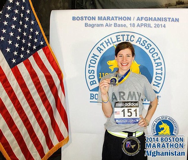 Athletic: This is the moment Kathryn was awarded a medal for taking part in this year's Boston Marathon