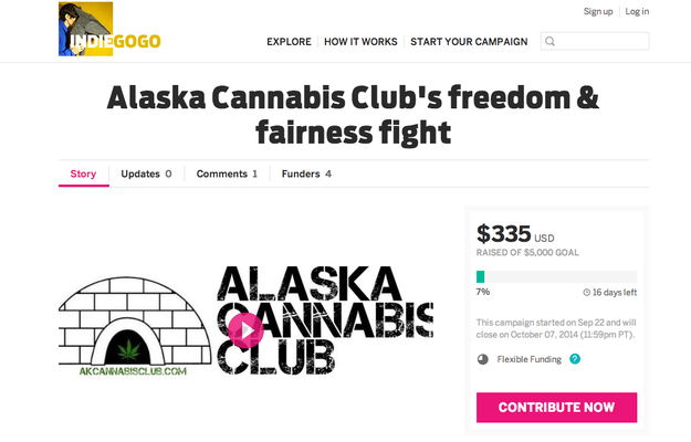 The statement features on an IndieGogo page asking for $5,000 to “inform Alaskan voters” about the campaign.