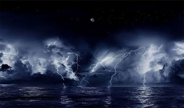 9. 永恆的風暴：它是卡塔通博閃電(Catatumbo lightning)這個風暴會在委內瑞拉(Venezuela)馬拉開波湖(Lake Maracaibo)持續超過160天不停。<BR><BR>