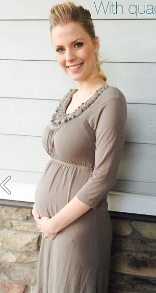 A proud mother-to-be: Mrs Gardner is pictured posing at 11 weeks' pregnant