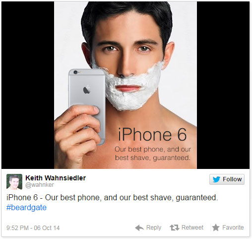 iPhone 6，我们保证给你我们最好的手机，和最干净的刮胡体验。