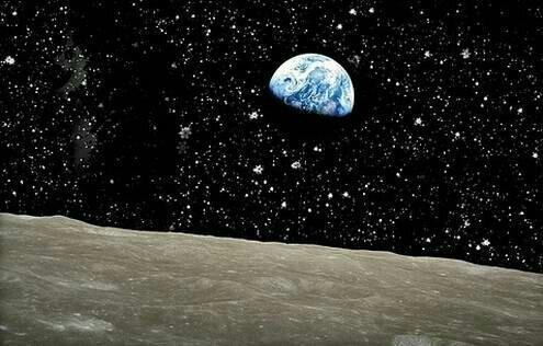这是从月亮看地球的视野。
