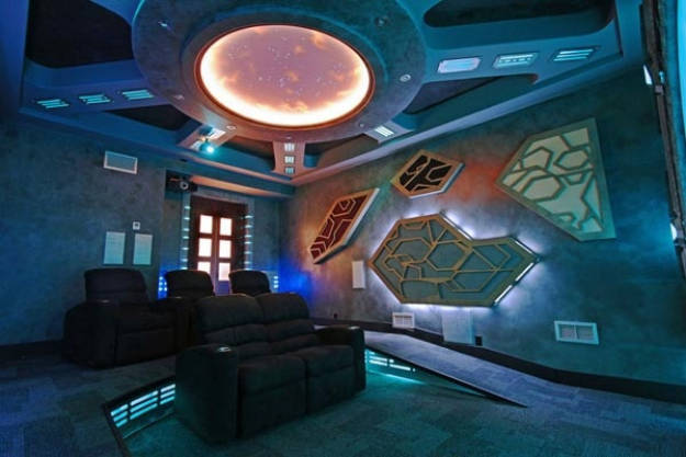 1.) You could theme your home theater along the lines of Stargate: Atlantis.