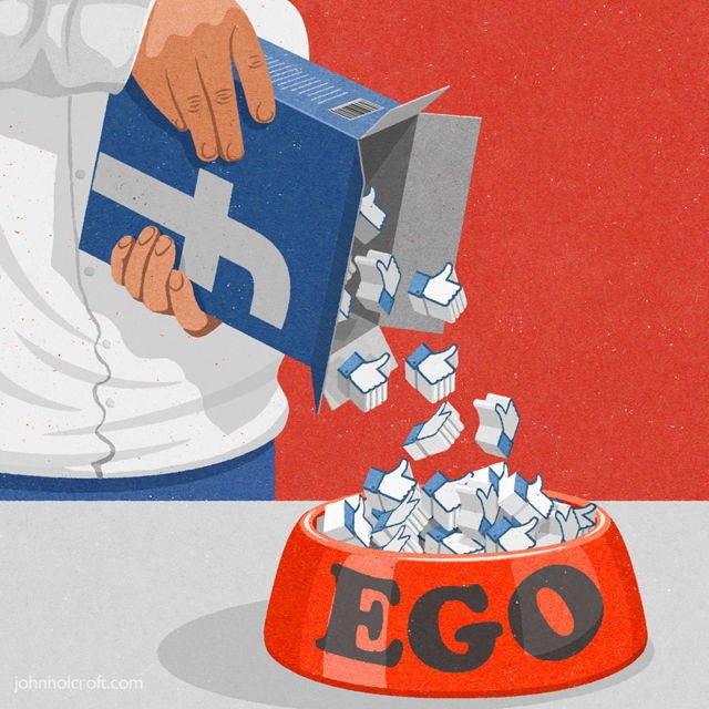 Facebook "likes" are feeding our egos.