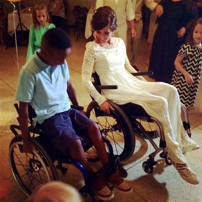 Katie inspiring others who too rely on the help of a wheelchair.
