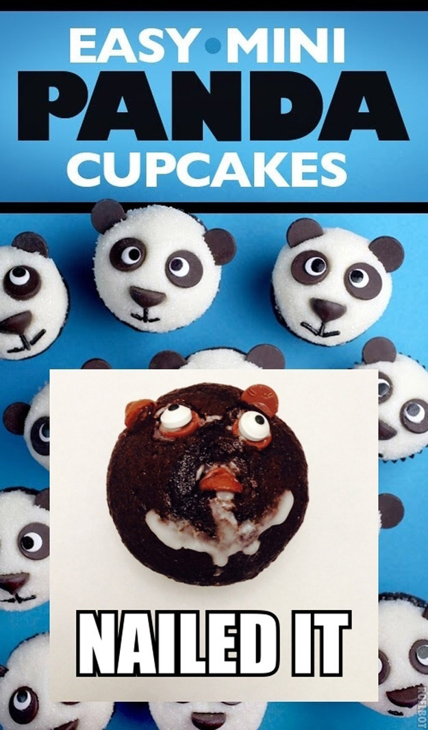 1. 这个断绝食欲的熊猫杯子蛋糕：