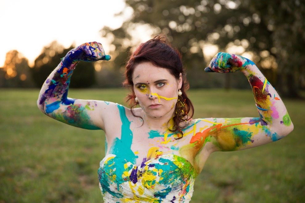 “I can't even describe how liberating and cathartic the experience was for me,” said Swink. “The moment the first bit of paint hit my dress I was free.”