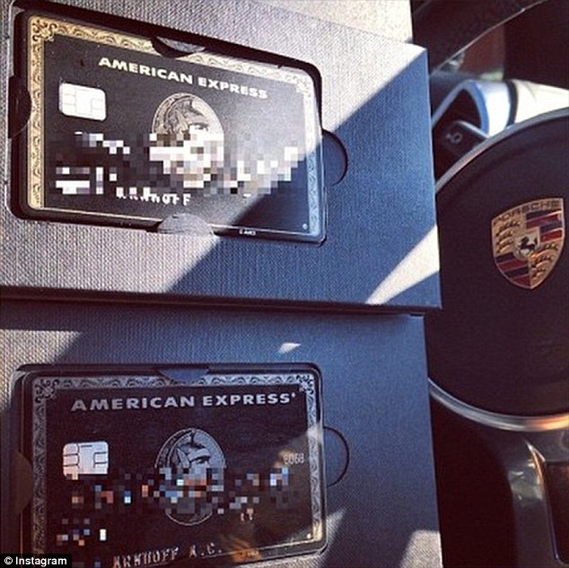 Splashing the cash: One Porsche driver set out for the night with two American Express cards