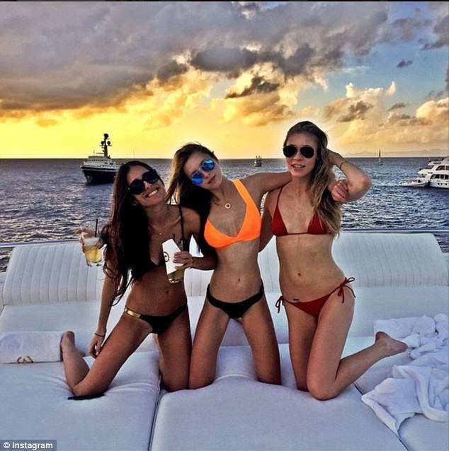 Girls on film: A sunsoaked yacht ride is one of the more popular choices among the social media stars for NYE