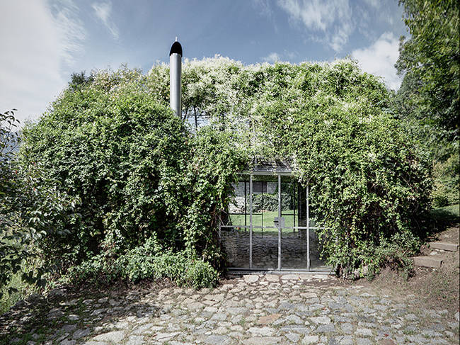 <p>The vines cleverly disguise the house among the natural setting. It's like a gillie suit for your home. </p>