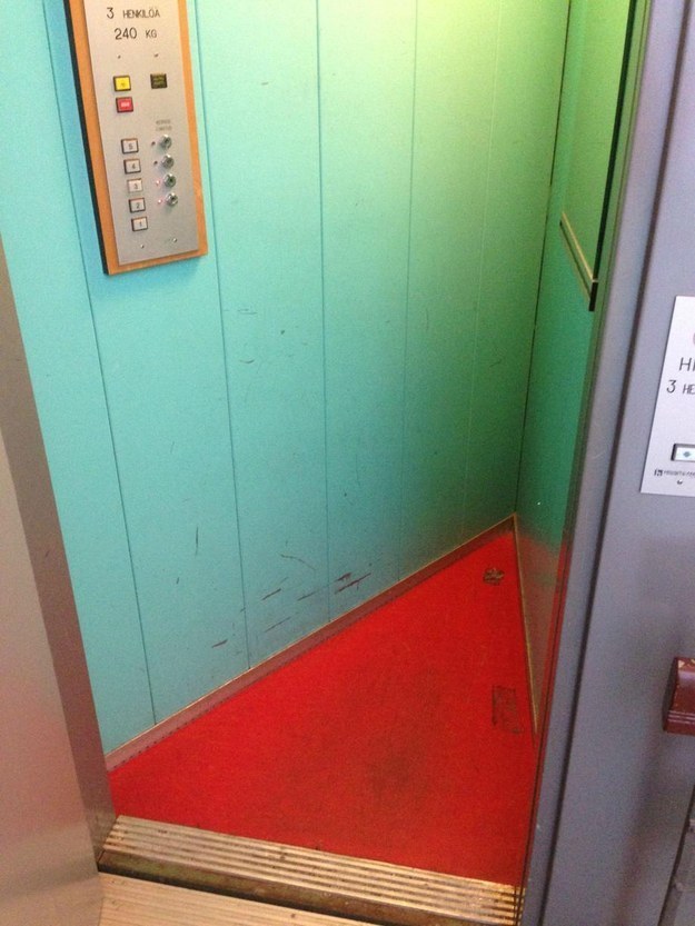 A triangular elevator.