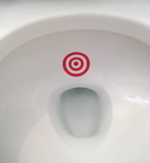 Put a target in the toilet bowl to improve your kid's aim.