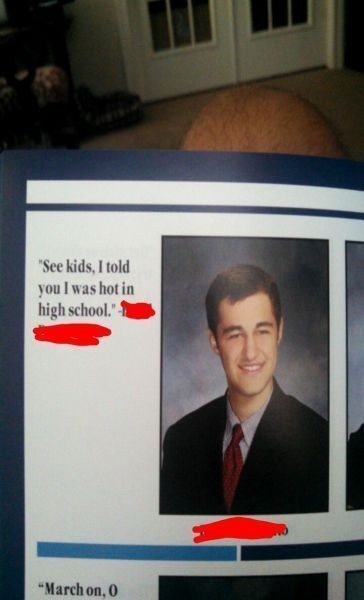 Kids perfecting the long-con yearbook quote: