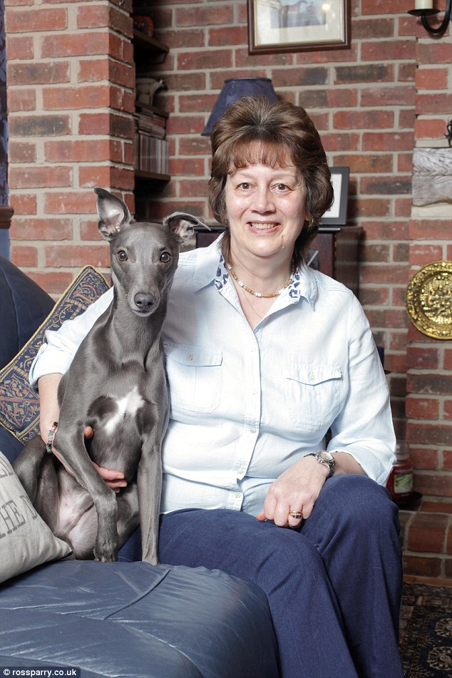 Owner Janet Burton (pictured), 56, who has owned whippets for the past 15 years, enjoys dressing up Rupert in hilarious scenarios with fetching outfits to match - and says her poser pet is all too happy to play along