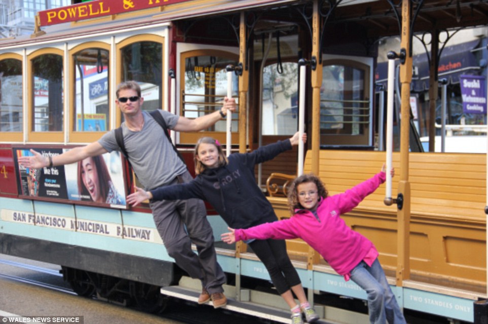 They went shopping in New York and spent a few days in San Francisco, pictured riding on the trams in the American city