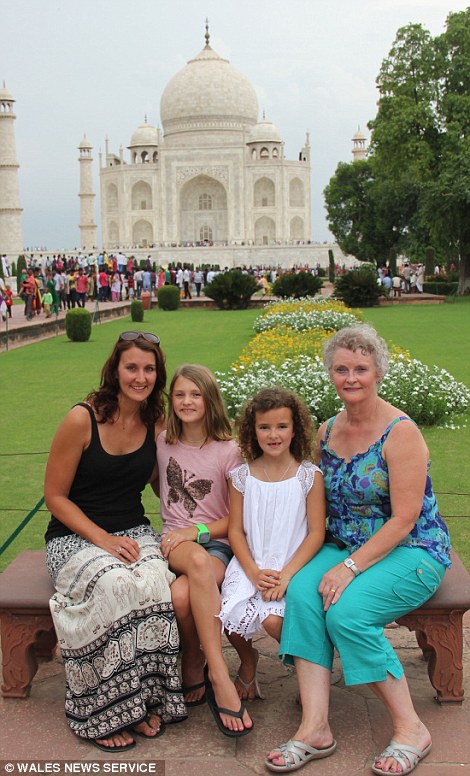 At the Taj Mahal in Agra, India