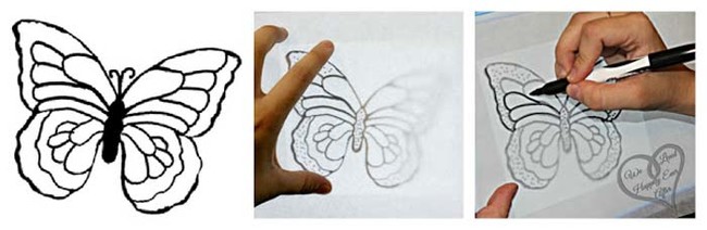 First, print out your stencil. Then trace it onto a piece of wax paper.
