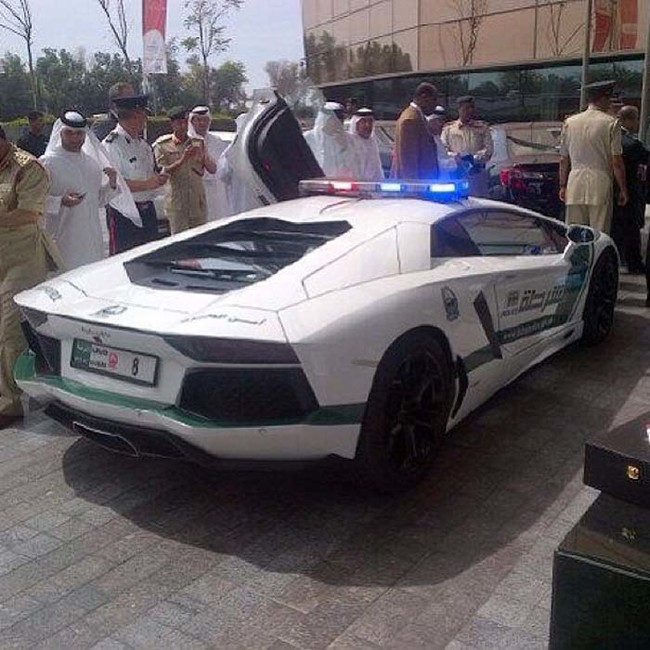 Don't mess with the police in Dubai, they have Lamborghinis.