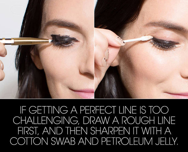 Start by drawing a messy line, then clean it up with a little petroleum jelly.