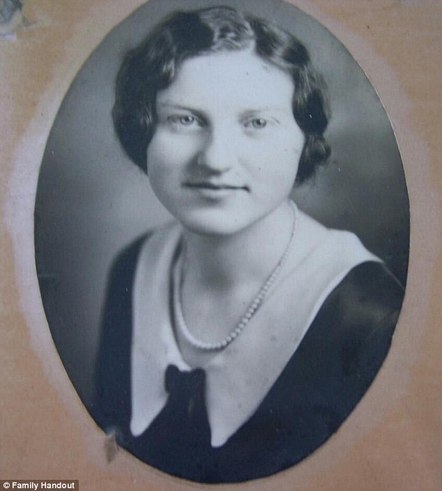 As a young woman: Rosa Camfield pictured above on her graduation from high school in 1931 