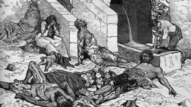 Bathing was discouraged during the plague because people thought it opened the pores to the disease.