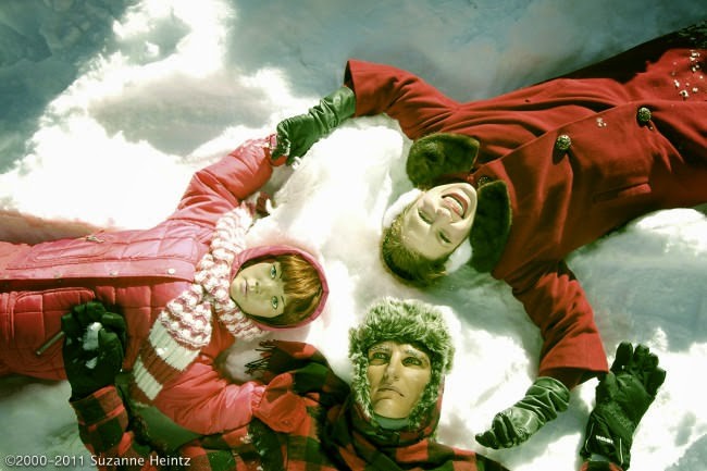 A trio of snow angels.
