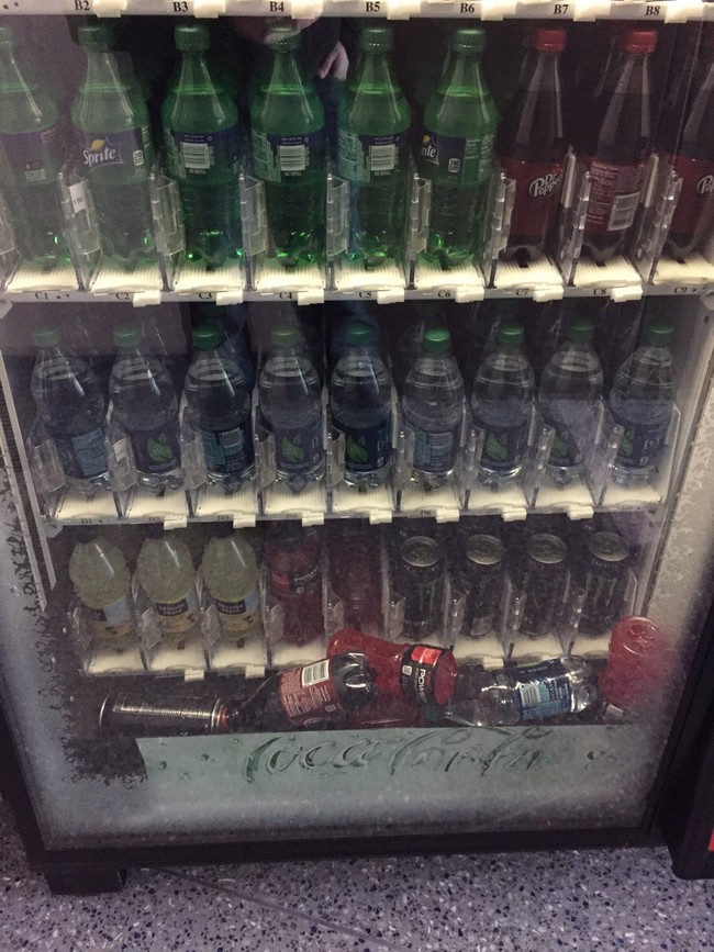 And when the vending machine gloats over the bodies of the fallen.
