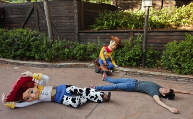 Toy Story characters used to drop to the ground when guests yelled, "Andy&#39;s coming!" but the practice has been discontinued for safety reasons.