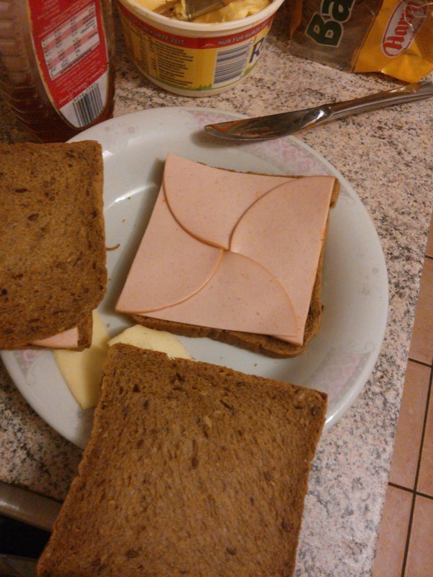 This bologna sandwich that's begging to be eaten: