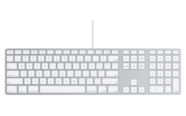 Number pad is on the right-hand side of keyboard.