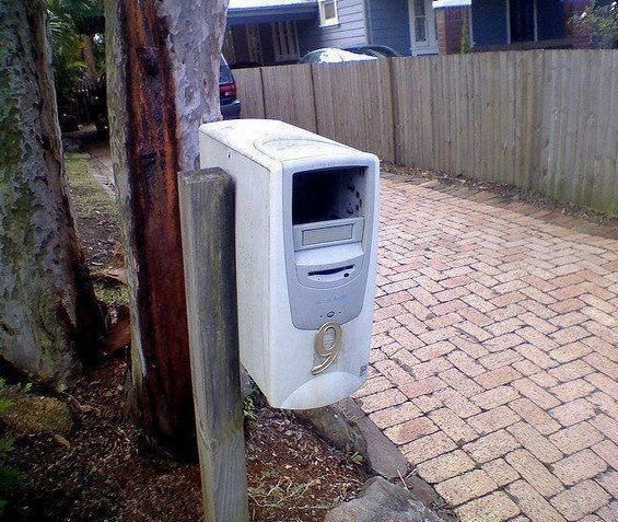 "A modern mailbox."